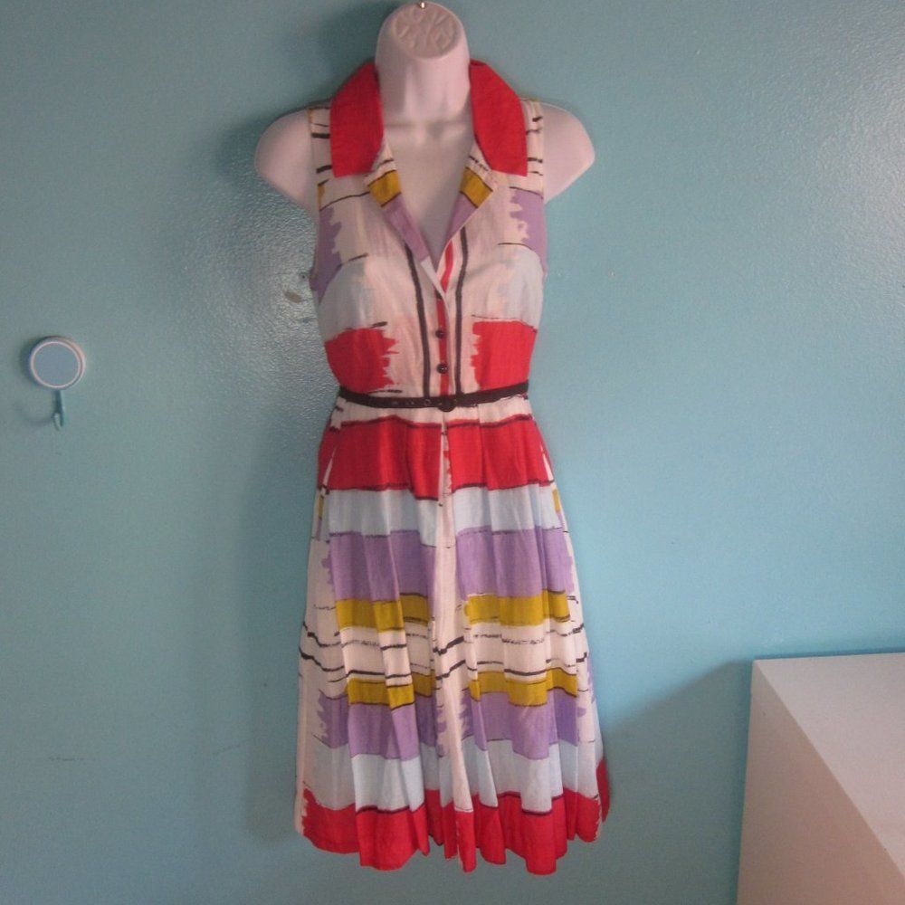 Floreat Anthropologie Chromatic Canvas Shirtdress 2